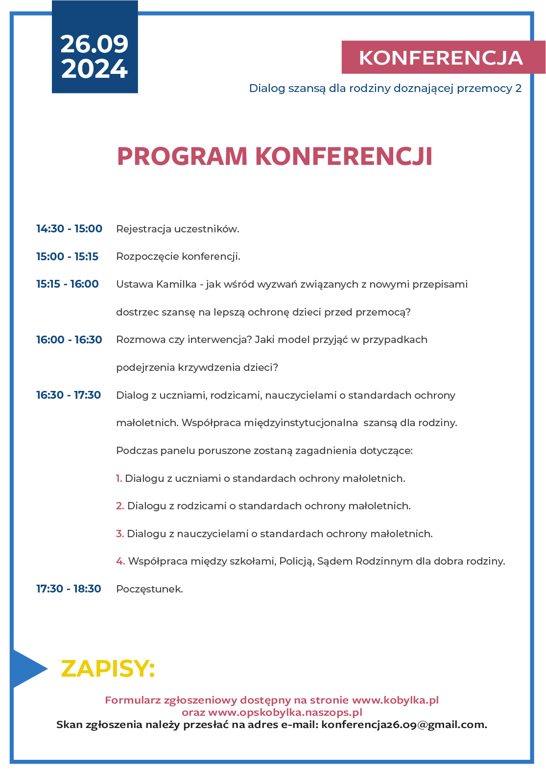 program wydarzenia